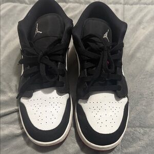Jordan Black and White Low-Top Sneakers